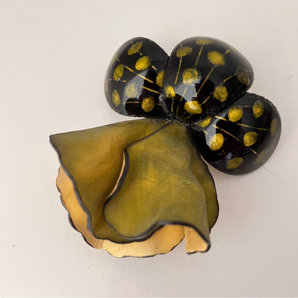 Rare Cilea Paris Resin Floral Pin Brooch